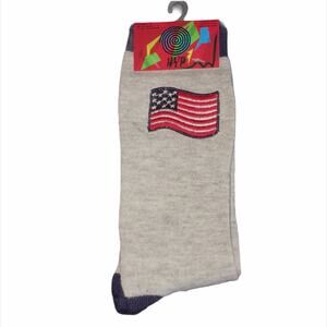 HYP American Flag Crew Socks, Gray, Red, Blue